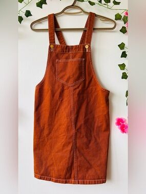 Twikdenim Rust Orange Pinafore Jumper Dress size XS